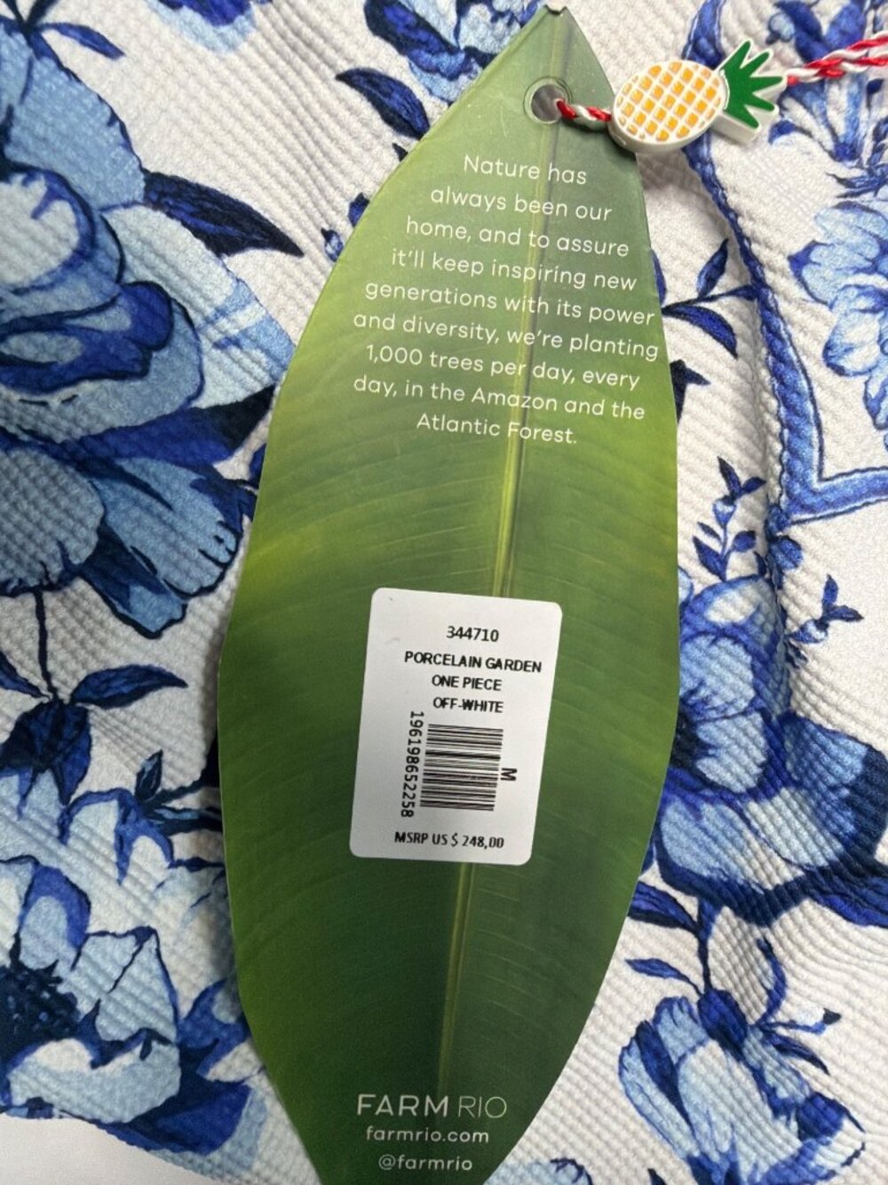NWT FARM Rio Garden One Piece Swimsuit Off-White Size Medium - Picture 8 of 8